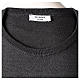 Pull prêtre gris anthracite ras-de-cou jersey simple 50% acrylique 50% laine mérinos s6