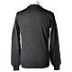 Crew neck grey plain knitted jumper for clergymen 50% acrylic 50% merino wool In Primis s5