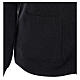 Sweter rozpinany na guziki dla księdza czarny kieszonki 50% wełna merynos 50% akryl In Primis s4