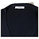 Sweter rozpinany na guziki dla księdza granatowy kieszonki 50% wełna merynos 50% akryl In Primis s7