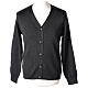 Dark grey priest cardigan In Primis, buttons and pockets, 50% merino wool 50% acrylic s1