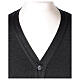 Dark grey priest cardigan In Primis, buttons and pockets, 50% merino wool 50% acrylic s2