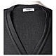 Dark grey priest cardigan In Primis, buttons and pockets, 50% merino wool 50% acrylic s8