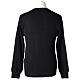 Priest V-neck sweatshirt In Primis, plain black fabric, 50% merino wool 50% arcylic s5