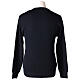 Priest V-neck sweatshirt In Primis, plain blue fabric, 50% merino wool 50% arcylic s5