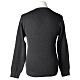 Priest V-neck sweatshirt In Primis, plain dark grey fabric, 50% merino wool 50% arcylic s5