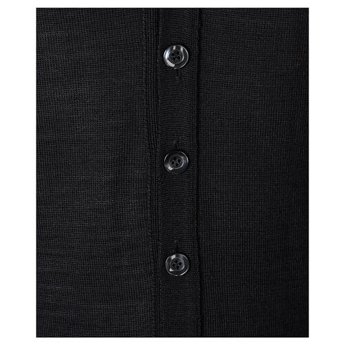 Sleeveless cardigan In Primis, black jersey, 50% merino wool 50% acrylic 3