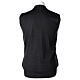 Sleeveless cardigan In Primis, black jersey, 50% merino wool 50% acrylic s5