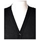Sleeveless clergy cardigan black plain knit 50% acrylic 50% merino wool In Primis s2