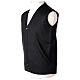 Sleeveless clergy cardigan black plain knit 50% acrylic 50% merino wool In Primis s4