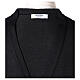 Sleeveless clergy cardigan black plain knit 50% acrylic 50% merino wool In Primis s6