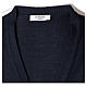 Gilet prêtre bleu poches et sans manches boutons jersey simple 50% acrylique 50% laine mérinos In Primis s5