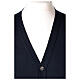 Sleeveless clergy cardigan blue plain knit 50% acrylic 50% merino wool In Primis s2