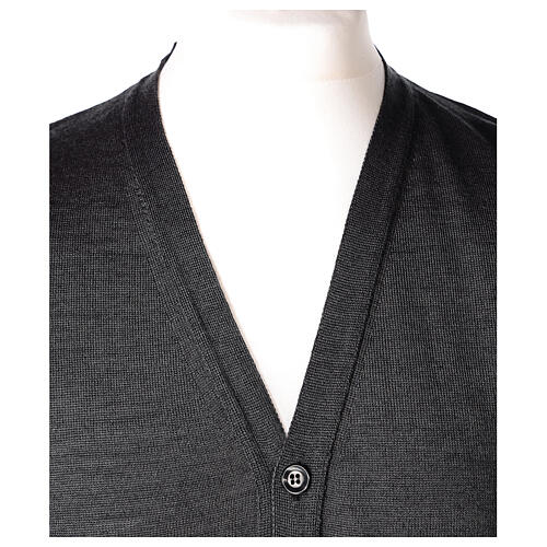 Sleeveless cardigan In Primis, dark grey jersey, 50% merino wool 50% acrylic 2