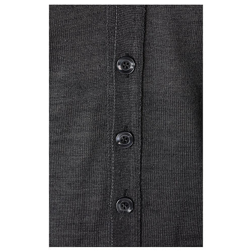Sleeveless cardigan In Primis, dark grey jersey, 50% merino wool 50% acrylic 3