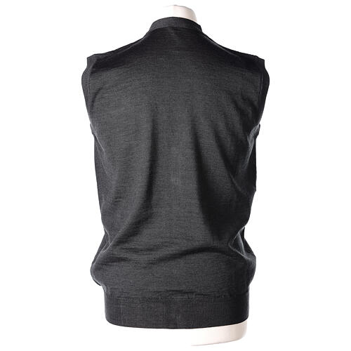Sleeveless cardigan In Primis, dark grey jersey, 50% merino wool 50% acrylic 5