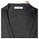 Gilet prêtre gris anthracite poches et sans manches boutons jersey simple 50% acrylique 50% laine mérinos In Primis s6