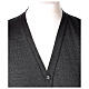 Sleeveless clergy cardigan grey plain knit 50% acrylic 50% merino wool In Primis s2
