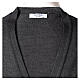 Sleeveless clergy cardigan grey plain knit 50% acrylic 50% merino wool In Primis s6