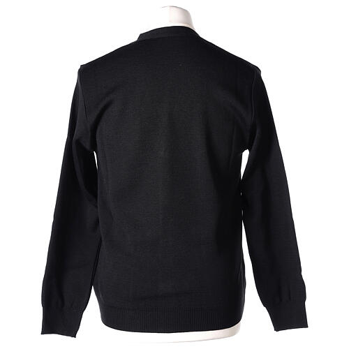 Priest black jacket In Primis with pockets and buttons, PLUS SIZES, 50% merino wool 50% acrylic 6