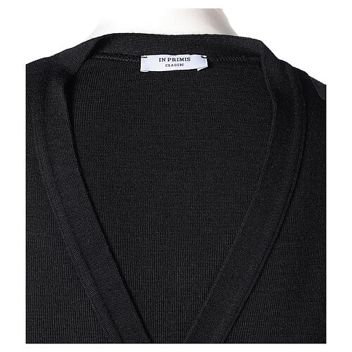 Black priest cardigan pockets buttons PLUS SIZE 50% merino 50% acr. In Primis 7