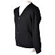 Black priest cardigan pockets buttons PLUS SIZE 50% merino 50% acr. In Primis s5