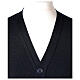 Blue cardigan In Primis for priests, pockets and buttons, PLUS SIZES, 50% merino wool 50% acrylic s2