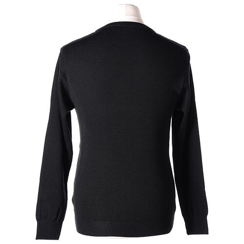 Priest crew-neck sweatshirt In Primis, black colour, PLUS SIZES, 50% merino wool 50% acrylic 5