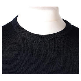 Priest crew-neck sweatshirt In Primis, blue colour, PLUS SIZES, 50% merino wool 50% acrylic