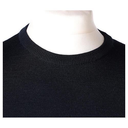 Priest crew-neck sweatshirt In Primis, blue colour, PLUS SIZES, 50% merino wool 50% acrylic 2