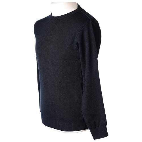 Priest crew-neck sweatshirt In Primis, blue colour, PLUS SIZES, 50% merino wool 50% acrylic 3