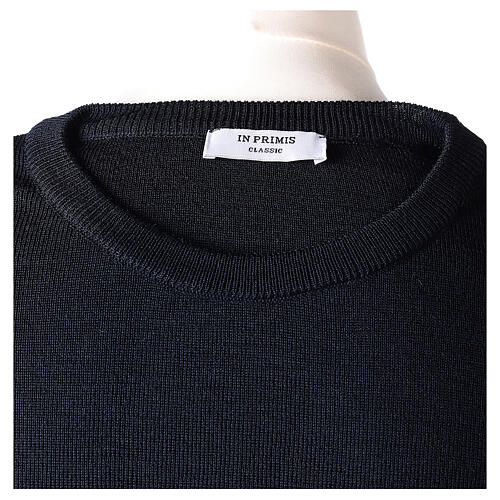 Priest crew-neck sweatshirt In Primis, blue colour, PLUS SIZES, 50% merino wool 50% acrylic 6