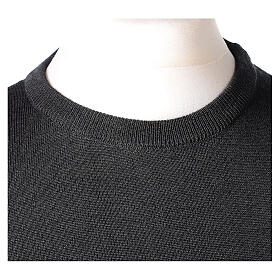 Priest crew-neck sweatshirt In Primis, dark grey, PLUS SIZES, 50% merino wool 50% acrylic