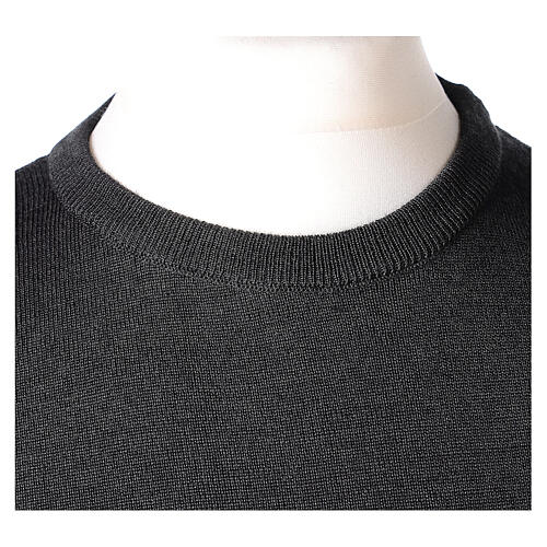 Charcoal crew neck priest sweater LARGE SIZES 50% merino 50% acr. In Primis 2