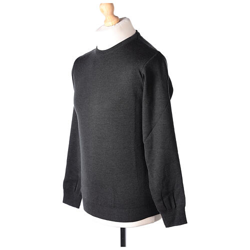 Charcoal crew neck priest sweater LARGE SIZES 50% merino 50% acr. In Primis 3