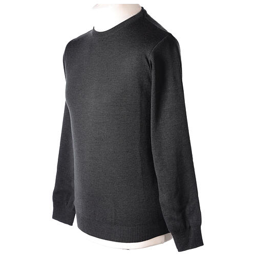 Charcoal crew neck priest sweater LARGE SIZES 50% merino 50% acr. In Primis 5
