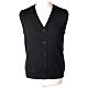 Sleeveless cardigan In Primis for priests, black colour, pockets and buttons, PLUS SIZES, 50% merino wool 50% acrylic s1
