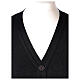 Sleeveless cardigan In Primis for priests, black colour, pockets and buttons, PLUS SIZES, 50% merino wool 50% acrylic s2