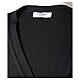 Sleeveless cardigan In Primis for priests, black colour, pockets and buttons, PLUS SIZES, 50% merino wool 50% acrylic s7