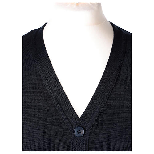 Sleeveless blue cardigan In Primis for priests with pockets and buttons, PLUS SIZES 2