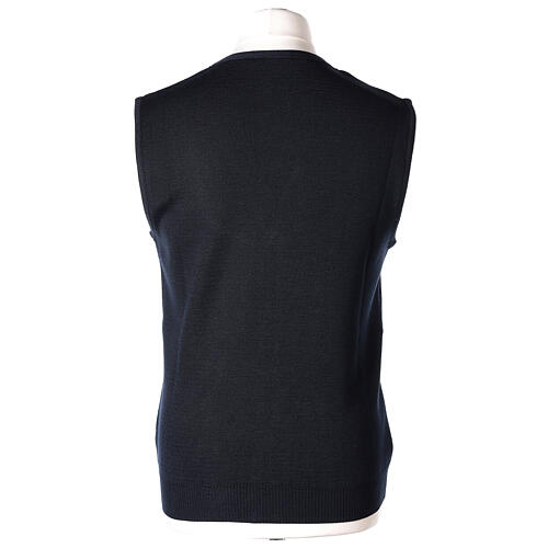 Sleeveless blue cardigan In Primis for priests with pockets and buttons, PLUS SIZES 6