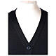 Sleeveless blue cardigan In Primis for priests with pockets and buttons, PLUS SIZES s2