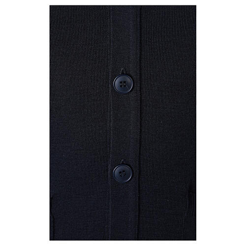 Colete azul escuro In Primis para sacerdote bolsos e botões TAMANHOS GRANDES 50% merino 50% acrílico. 4