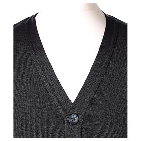 Sleeveless cardigan In Primis for priests, blue colour, pockets and buttons, PLUS SIZES, 50% merino wool 50% acrylic