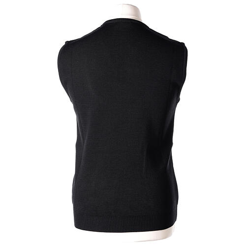 Black vest In Primis for priests, V-neck, PLUS SIZES, 50% merino wool 50% acrylic 4