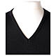 Black vest In Primis for priests, V-neck, PLUS SIZES, 50% merino wool 50% acrylic s2