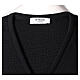 Black vest In Primis for priests, V-neck, PLUS SIZES, 50% merino wool 50% acrylic s5