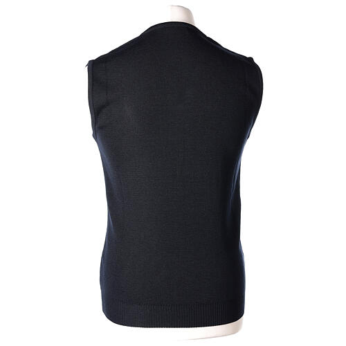Blue vest In Primis for priests, V-neck, PLUS SIZES, 50% merino wool 50% acrylic 4