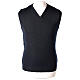 Blue vest In Primis for priests, V-neck, PLUS SIZES, 50% merino wool 50% acrylic s1