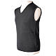 Dark grey vest In Primis for priests, V-neck, PLUS SIZES, 50% merino wool 50% acrylic s3